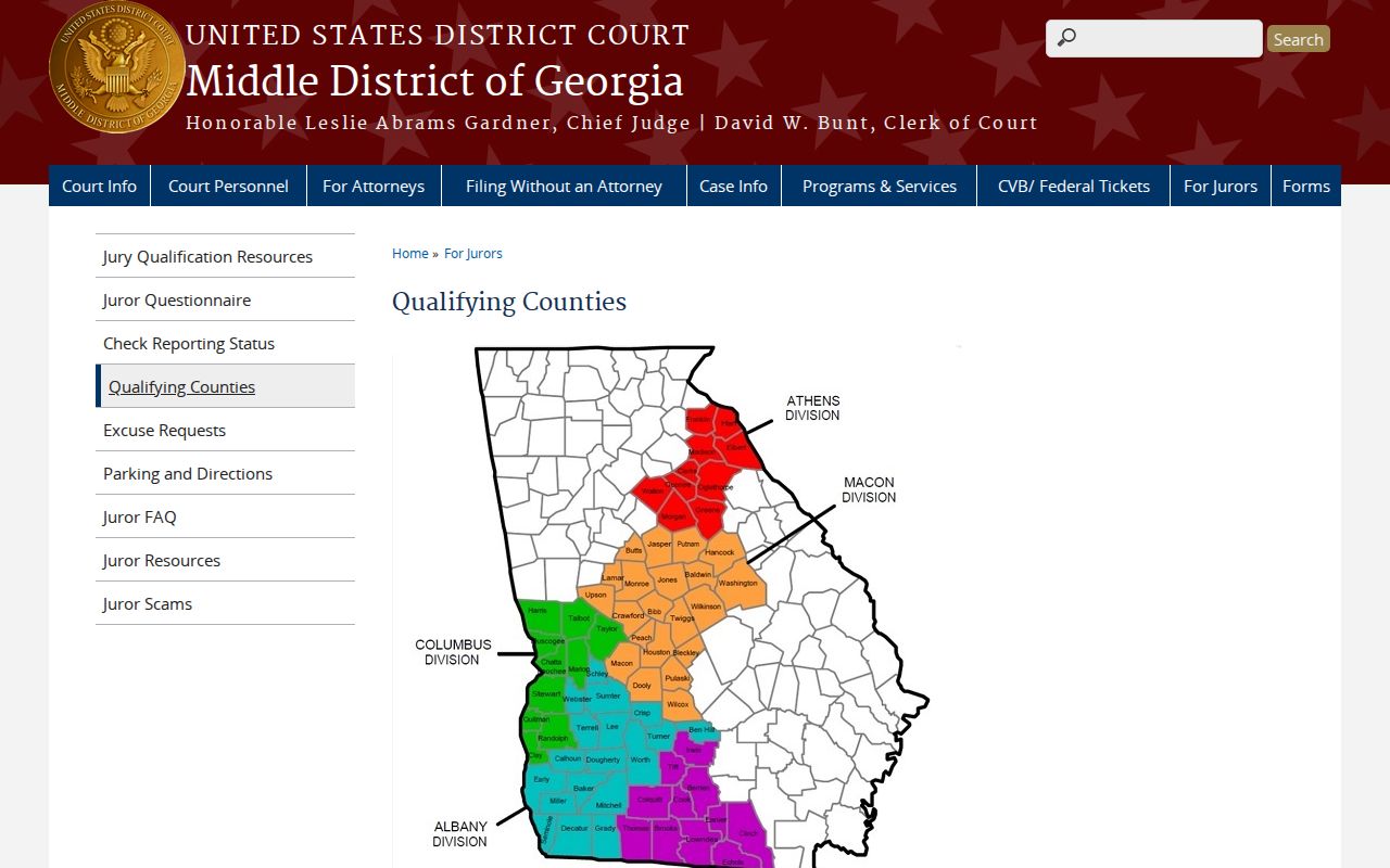 Webster County federal court record division map