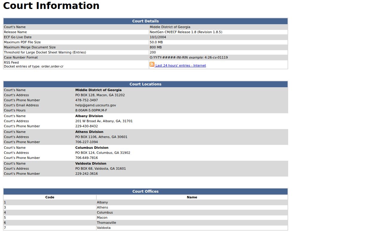 Webster County federal court record CM ECF information