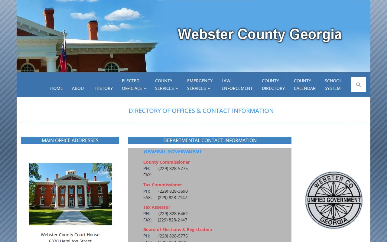 Webster County court docket courthouse directory
